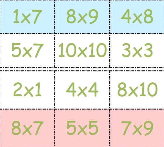 como hacer una loteria de las tablas de multiplicar paso a paso